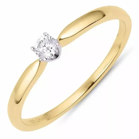 Solitärring in 14 Karat Gold- und Weißgold 0,09 ct