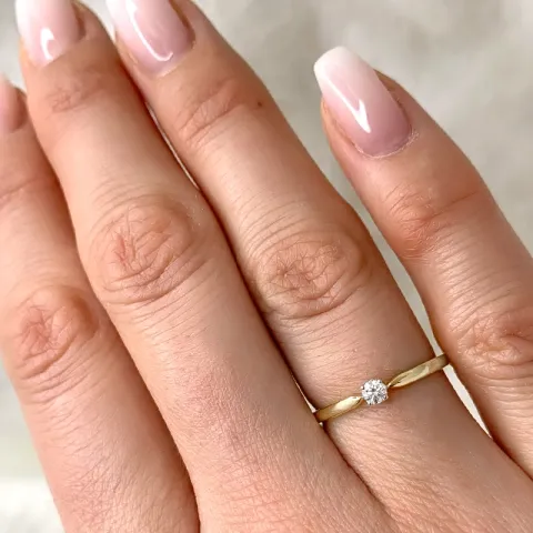 Solitärring in 14 Karat Gold- und Weißgold 0,09 ct