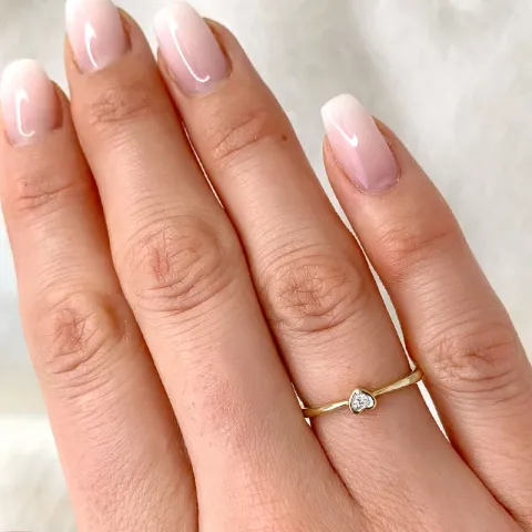 Herz Brillantring in 14 Karat Gold- und Weißgold 0,03 ct