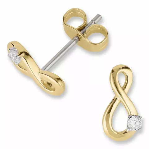 Infinity diamantohrringe in 14 karat gold mit diamanten 