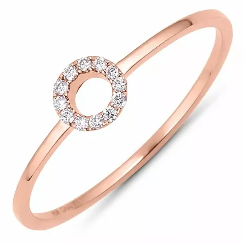 runder Diamant Gold Ring in 14 Karat Rotgold 0,04 ct