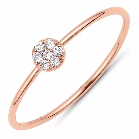 runder Diamant Gold Ring in 14 Karat Rotgold 0,04 ct