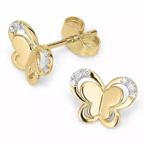 Schmetterlinge brillantohrringen in 14 karat gold mit diamanten 