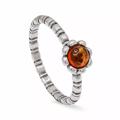 Blumen Ring aus oxidiertem Sterlingsilber