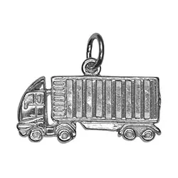 Lastwagen Anhänger aus rhodiniertem Silber