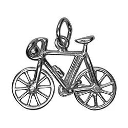 Fahrrad Anhänger aus rhodiniertem Silber