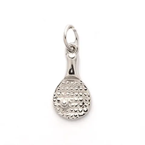 Tischtennisschläger Anhänger aus rhodiniertem Silber