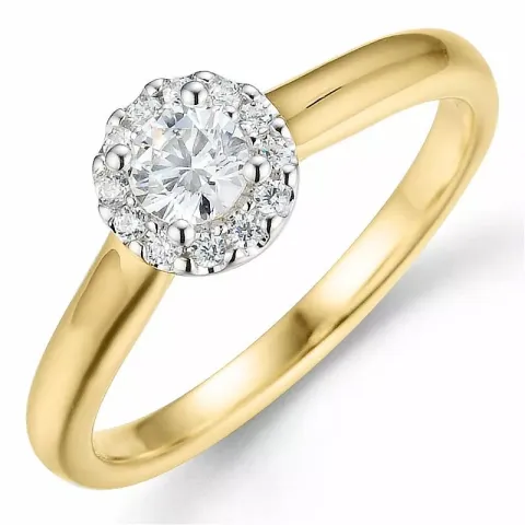 Bestellware - diamantring in 14 karat gold- und weißgold 0,26 ct 0,08 ct