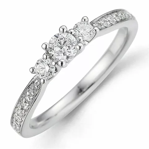 Bestellware - Diamantring in 14 Karat Weißgold 0,20 ct 2 x 0,065 ct 0,10 ct