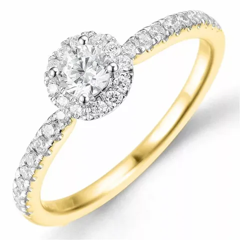 Bestellware - diamantring in 14 karat gold- und weißgold 0,26 ct 0,24 ct