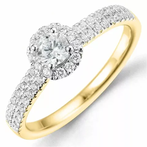 Bestellware - diamantring in 14 karat gold- und weißgold 0,26 ct 0,29 ct