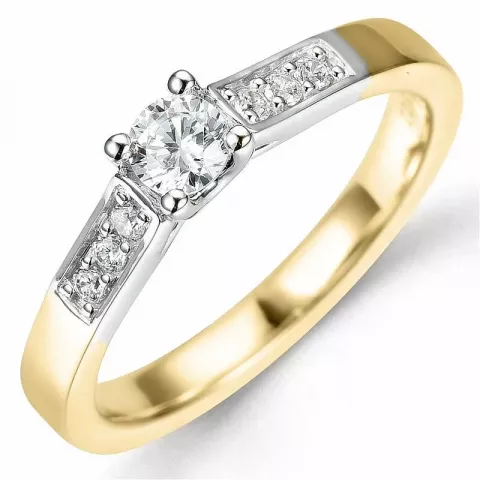 Bestellware - diamantring in 14 karat gold- und weißgold 0,26 ct 0,10 ct