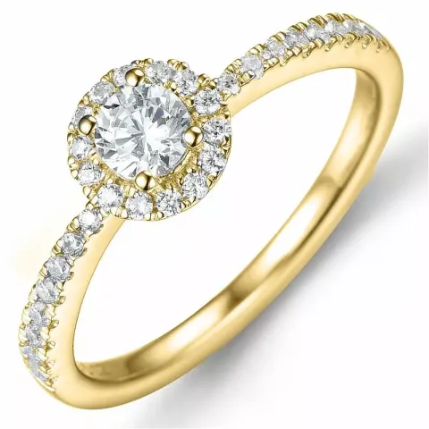 Diamantring in 14 Karat Gold 0,27 ct 0,22 ct