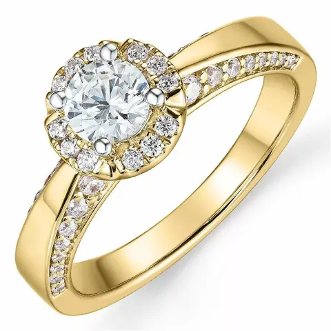 Bestellware - brillantring in 14 karat gold- und weißgold 0,52 ct 0,36 ct