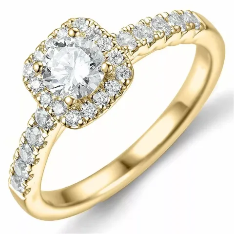 Bestellware - viereckigem brillantring in 14 karat gold 0,52 ct 0,38 ct