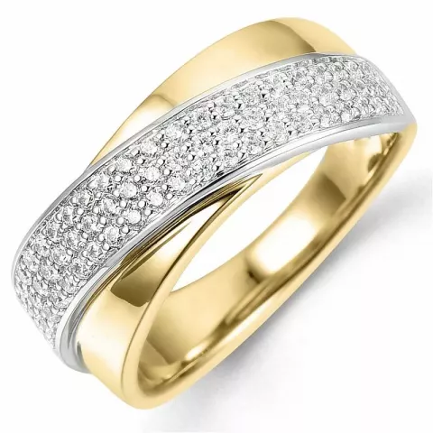 Bestellware - diamantring in 14 karat gold- und weißgold 0,51 ct