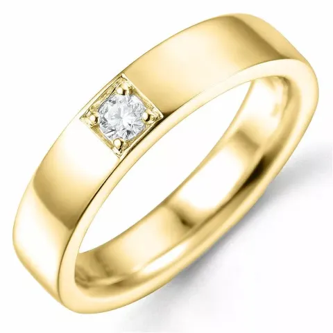 Diamantring in 14 Karat Gold 1 x 0,10 ct