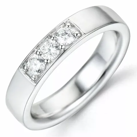 Diamantring in 14 Karat Weißgold 3 x 0,10 ct