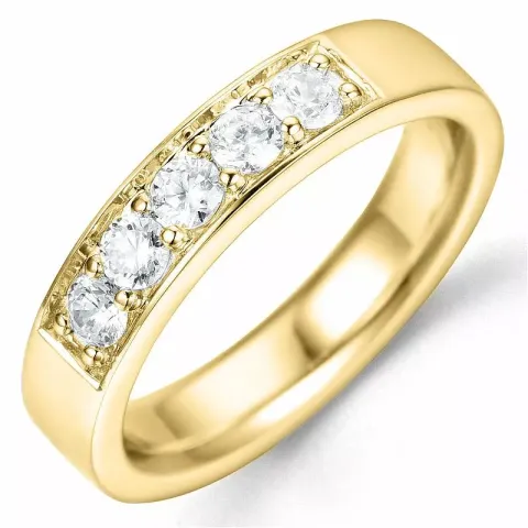 Diamantring in 14 Karat Gold 5 x 0,10 ct