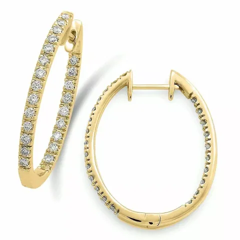 16 mm Diamant Kreole in 14 Karat Gold mit Diamant