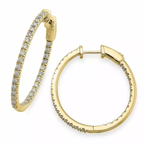 24 mm Diamant Kreole in 14 Karat Gold mit Diamant 