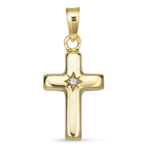 10,5 x 18,5 mm Kreuz Anhänger aus 8 Karat Gold - Amoré