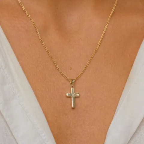 10,5 x 18,5 mm Kreuz Anhänger aus 8 Karat Gold - Amoré