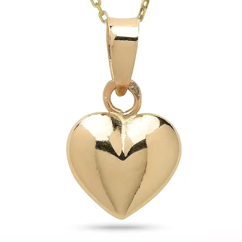 9 x 11 mm Herz Halskette aus vergoldetem Sterlingsilber und Anhänger aus 8 Karat Gold - Amoré