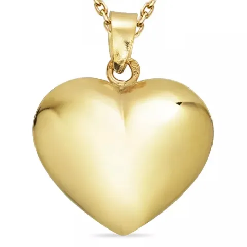 Herz Halskette aus vergoldetem Sterlingsilber und Anhänger aus 8 Karat Gold - Amoré