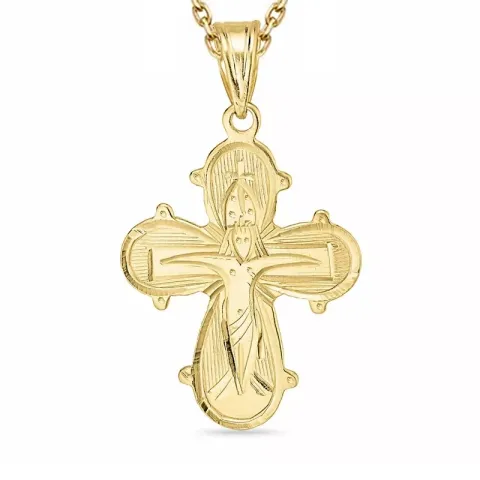 Dagmarkreuz Halskette aus vergoldetem Sterlingsilber und Anhänger aus 8 Karat Gold - Amoré