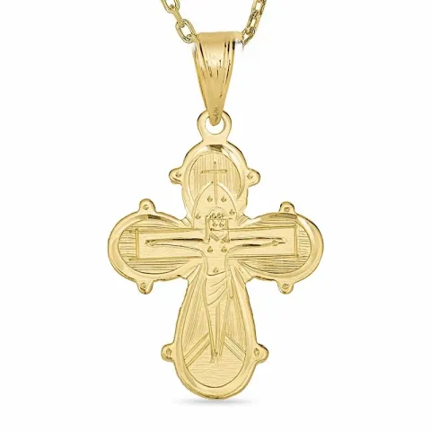 Dagmarkreuz Halskette aus vergoldetem Sterlingsilber und Anhänger aus 8 Karat Gold