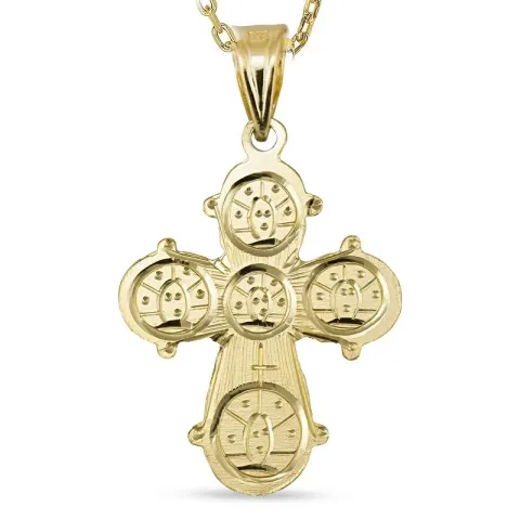 Dagmarkreuz Halskette aus vergoldetem Sterlingsilber und Anhänger aus 8 Karat Gold