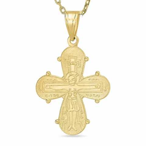 Dagmarkreuz Halskette aus vergoldetem Sterlingsilber und Anhänger aus 8 Karat Gold - Amoré