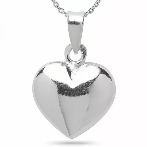 12 x 18 mm Herz Anhänger mit Halskette aus Silber und Anhänger aus Silber