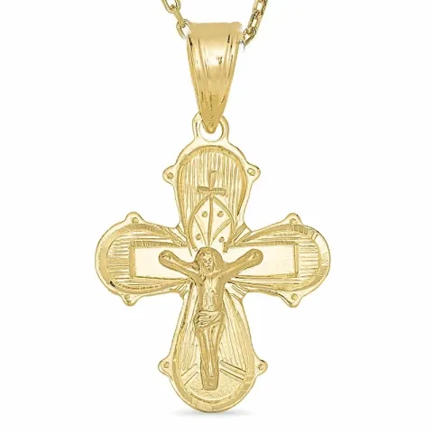 Dagmarkreuz Halskette aus vergoldetem Sterlingsilber und Anhänger aus 8 Karat Gold
