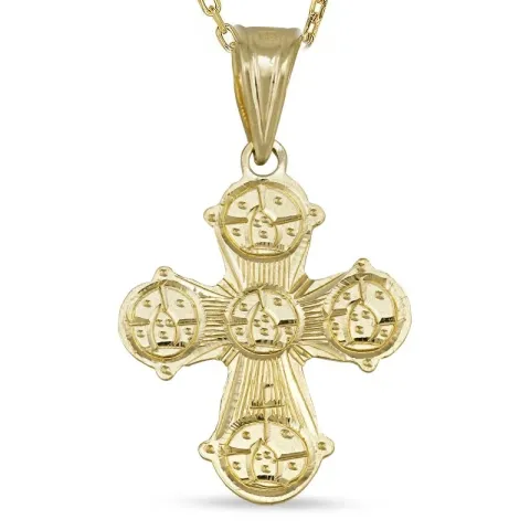 Dagmarkreuz Halskette aus vergoldetem Sterlingsilber und Anhänger aus 8 Karat Gold