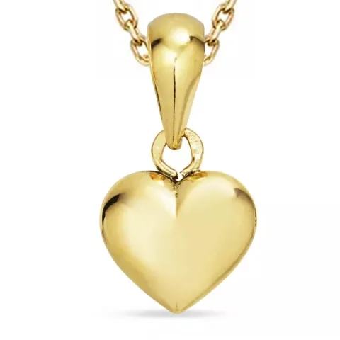 Herz Halskette aus vergoldetem Sterlingsilber und Anhänger aus 8 Karat Gold - Amoré