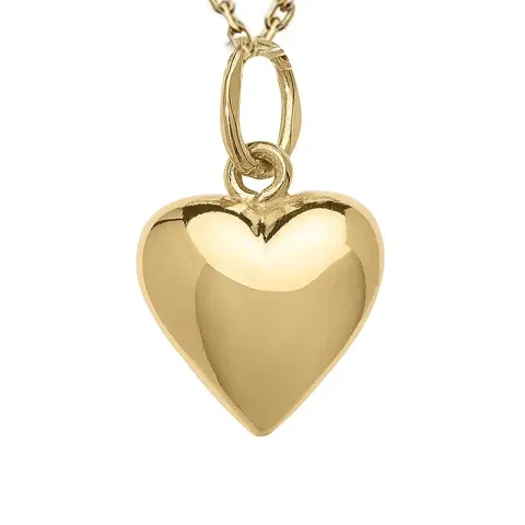 Herz Halskette aus vergoldetem Sterlingsilber und Anhänger aus 8 Karat Gold - Amoré