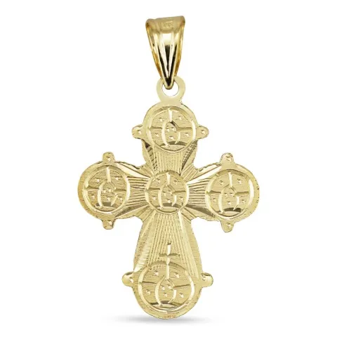 Dagmarkreuz Halskette aus vergoldetem Sterlingsilber und Anhänger aus 8 Karat Gold - Amoré