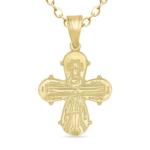 Dagmarkreuz Halskette aus vergoldetem Sterlingsilber und Anhänger aus 8 Karat Gold - Amoré