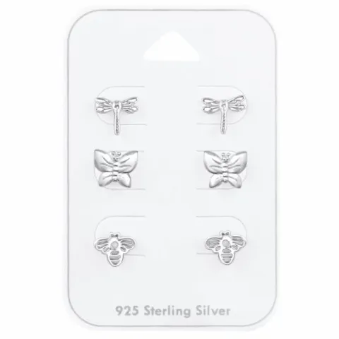 Schmetterlinge Ohrstecker in Silber