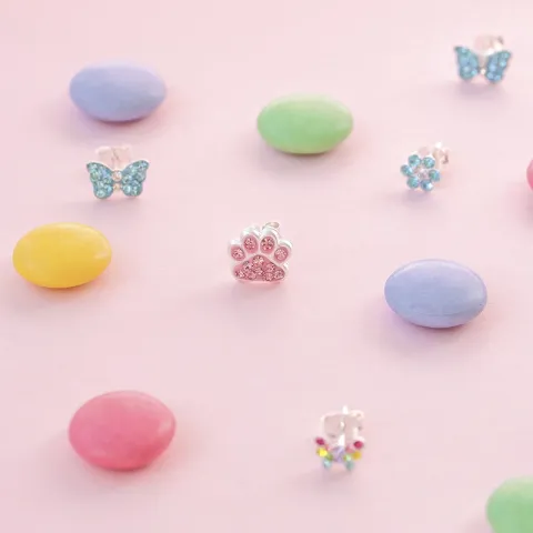 Pfote Ohrstecker in Silber - Little Ones