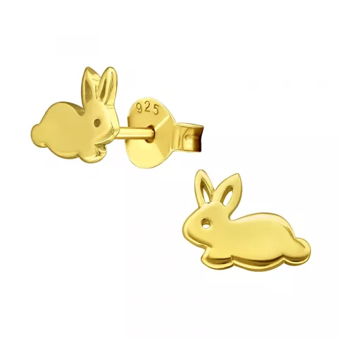 Kaninchen Ohrringe in vergoldetem Sterlingsilber