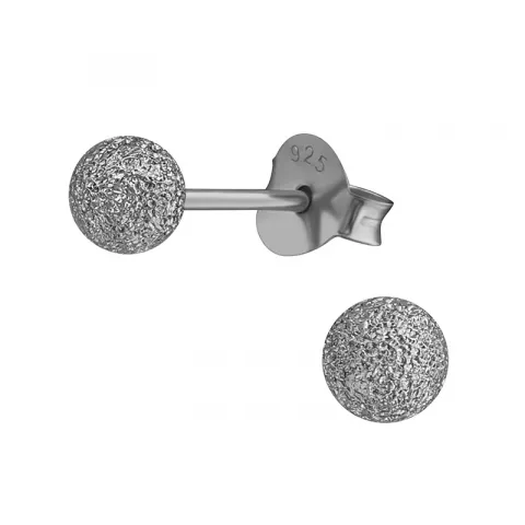 4 mm Kugel Ohrstecker in schwarzes rhodiniertes Silber