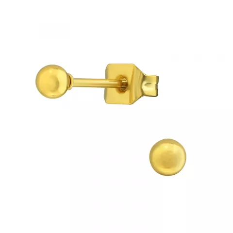 3 mm Kugel Ohrringe in vergoldetem Edelstahl