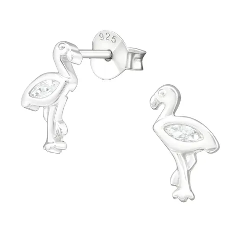 Flamingo Ohrringe in Silber