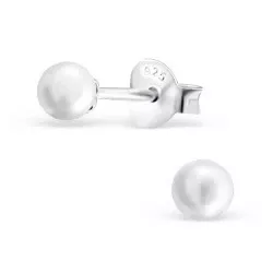 4 mm Ohrringe in Silber mit Kunststoff