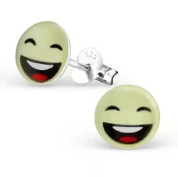 Froher Smiley Ohrringe in Silber