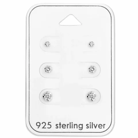 2 x 3 x 4 mm Ohrringe in Silber