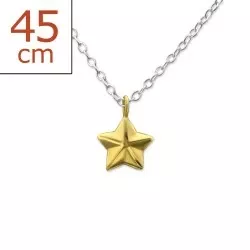 Stern Halskette aus Silber und Stern aus vergoldetem Sterlingsilber